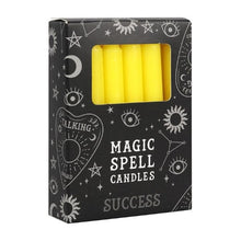 Load image into Gallery viewer, 12pk Yellow &quot;Success&quot; Spell Candles
