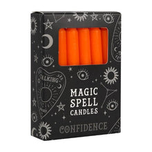 Load image into Gallery viewer, 12pk Orange Confidence Spell Candles
